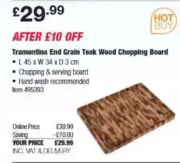 Costco Tramontina End Grain Teak Wood Chopping Board offer