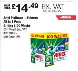 Costco Ariel Platinum + Febreze All in 1 Pods offer