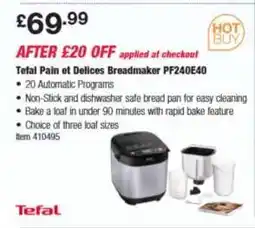 Costco Tefal Pain et Delices Breadmaker PF240E40 offer