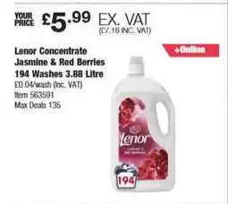 Costco Lenor Concentrate Jasmine & Red Berries offer