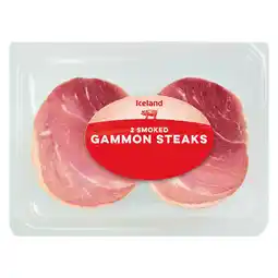 Iceland Iceland 2 Smoked Gammon Steaks 250g offer