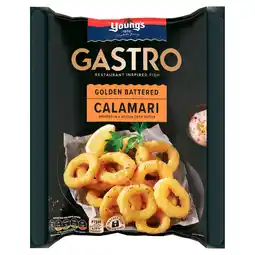 Iceland Young's Gastro Golden Battered Calamari 250g offer