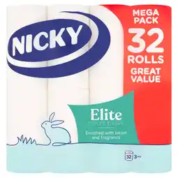 Iceland Nicky Elite Toilet Tissue 3 Ply 32 Rolls offer