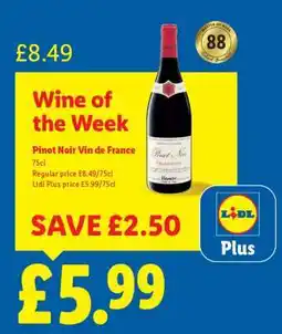 Lidl Pinot Noir Vin de France offer