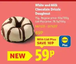 Lidl White and Milk Chocolate Drizzle Doughnut offer