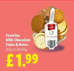 Lidl Favorina Milk Chocolate Coins & Notes offer