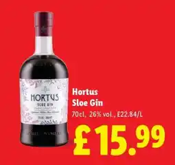Lidl Hortus Sloe Gin offer