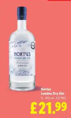 Lidl Hortus London Dry Gin offer
