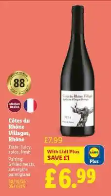 Lidl Côtes du Rhône Villages, Rhône offer