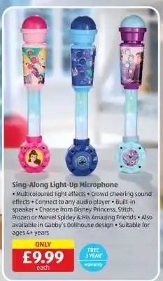 Aldi Sing-Along Light-Up Microphone offer