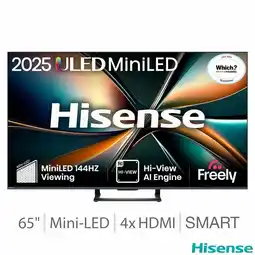 Costco Hisense 65U7QTUK 65 Inch Mini LED HD Smart TV offer