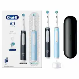 Costco Oral B iO 3 Duo Pack Power Electric Toothbrush, Matt Black & Ice Blue offer