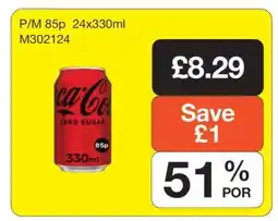 Makro Coca-Cola Zero Sugar 24x330ml offer