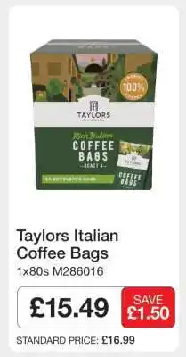 Makro Taylors Italian Coffee Bags offer