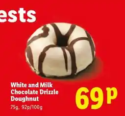 Lidl White and Milk Chocolate Drizzle Doughnut offer