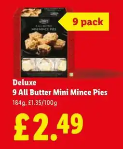 Lidl Deluxe 9 All Butter Mini Mince Pies offer