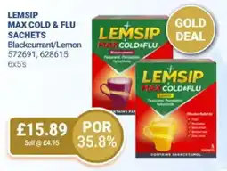 Bestway LEMSIP Max cold & flu sachets Blackcurrant/Lemon offer