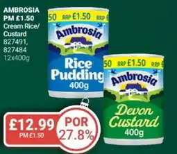 Bestway AMBROSIA Cream Rice/ Custard offer