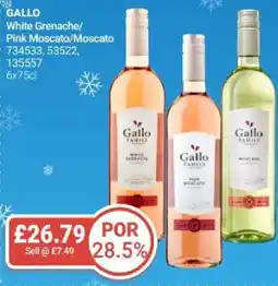 Bestway GALLO White Grenache/ Pink Moscato/Moscato offer