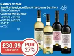 Bestway HARDYS STAMP Semillon Sauvignon Blanc/Chardonnay Semillon/ Shiraz Cabernet/ Cabernet Merlot/Rose offer