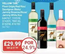 Bestway YELLOW TAIL Pinot Grigio/Red Roo/ Sauvignon Blanc/ Jammy Roseroo/Rose/ Jammy White Roo offer
