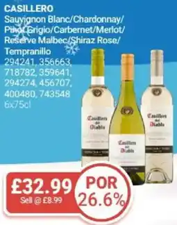 Bestway CASILLERO Sauvignon Blanc/Chardonnay/ Pinot Grigio/Carbernet/Merlot/ Reserve Malbec/Shiraz Rose/ Tempranillo offer
