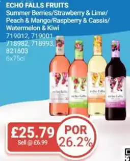 Bestway ECHO FALLS FRUITS Summer Berries/Strawberry & Lime/ Peach & Mango/Raspberry & Cassis/ Watermelon & Kiwi offer