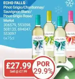 Bestway ECHO FALLS Pinot Grigio/Chardonnay/ Sauvignon Blanc/ Pinot Grigio Rose/ Merlot offer