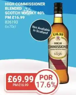 Bestway High commissioner blended scotch whisky 40% offer