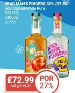 Bestway DEAD MAN'S FINGERS 32%/37.5% Gold Spiced/White Rum offer