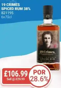 Bestway 19 CRIMES Spiced rum 38% offer