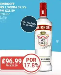 Bestway Smirnoff no. 1 vodka 37.5% offer