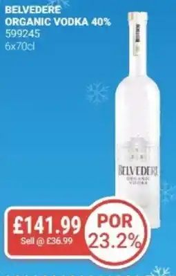 Bestway Belvedere organic vodka 40% offer