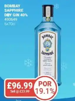 Bestway Bombay sapphire dry gin 40% offer