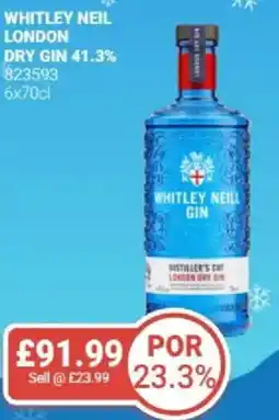 Bestway Whitley neil london dry gin 41.3% offer