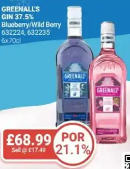 Bestway GREENALL'S GIN 37.5% Blueberry/Wild Berry offer