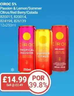 Bestway CIROC 5% Passion & Lemon/Summer Citrus/Red Berry/Colada offer