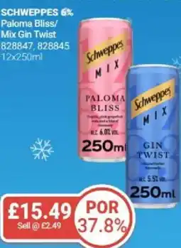 Bestway SCHWEPPES 6% Paloma Bliss/ Mix Gin Twist offer
