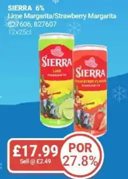 Bestway SIERRA 6% Lime Margarita/Strawberry Margarita offer