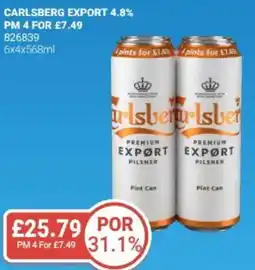 Bestway Carlsberg export 4.8% offer