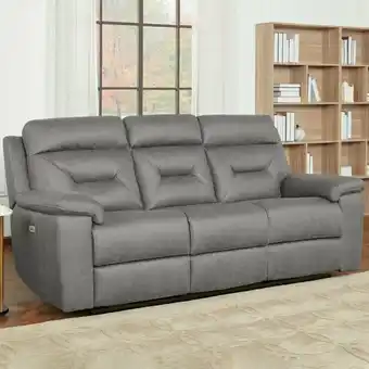 Costco Gilman Creek Justin Grey Fabric Power Reclining 3 Seater Sofa offer