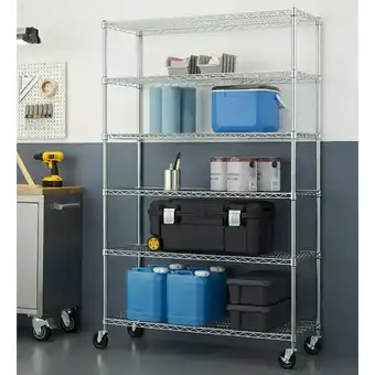 Costco TRINITY 48" (122cm) EcoStorage™ 6-Tier Chrome Storage Unit with Casters offer