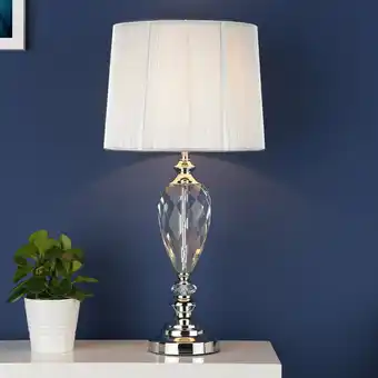 Costco Anya Crystal Table Lamp with Fabric Shade offer