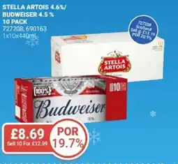 Bestway Stella artois 4.6%/ budweiser 4.5% offer
