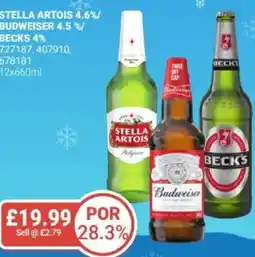 Bestway Stella artois 4.6%/ budweiser 4.5 %/ becks 4% offer