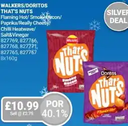 Bestway WALKERS/DORITOS THAT'S NUTS Flaming Hot/ Smoky Bacon/ Paprika/Really Cheesy/ Chilli Heatwave/ Salt&Vinegar offer