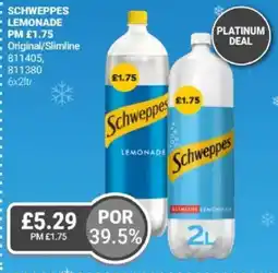 Bestway Schweppes lemonade original/slimline offer