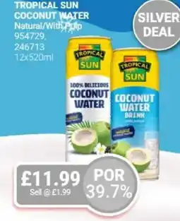 Bestway Tropical sun coconut water Natural/With Pulp offer