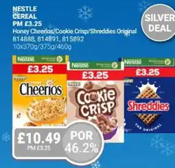 Bestway NESTLE CEREAL Honey Cheerios/Cookie Crisp/Shreddies Original offer