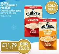 Bestway QUAKER Oat so simple Original/Golden Syrup offer